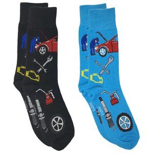 Mechanic Car Machine Engine Auto Automotive Technician 2 Pairs Foozys Socks Mens